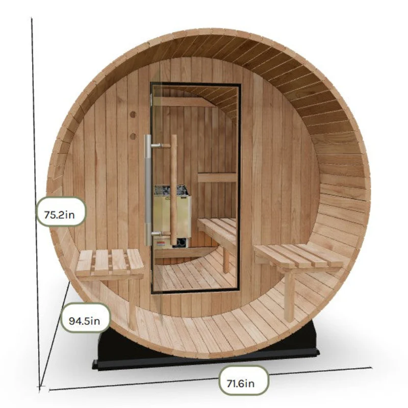 Almost Heaven Charleston 4 Person Canopy Barrel Sauna - Image 23