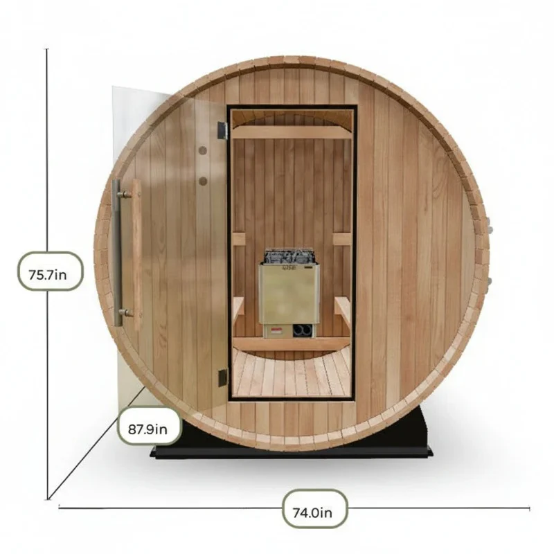 Almost Heaven Pinnacle 4 Person Barrel Sauna + Almost Heaven Kirami 4 Person Hot Tub - Image 4