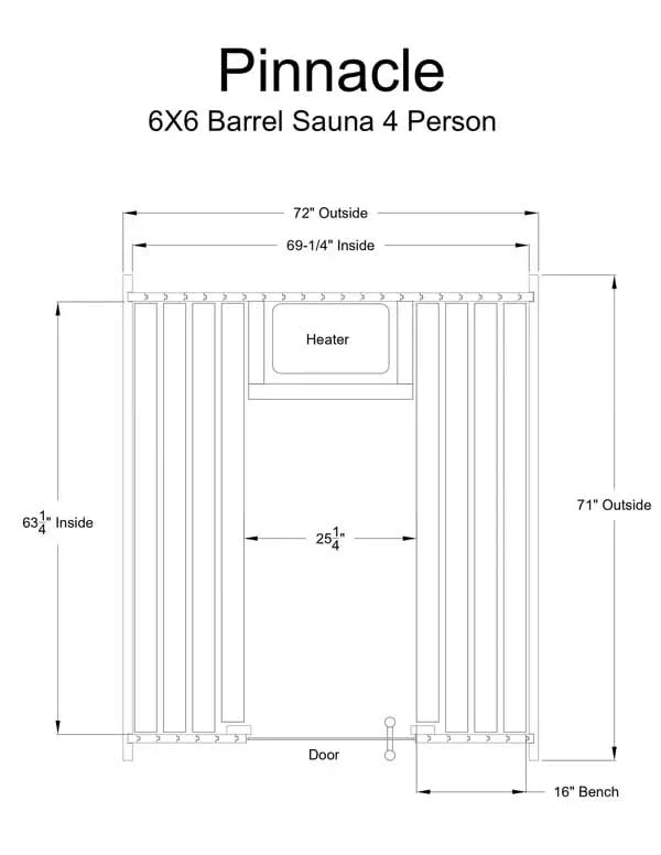 Almost Heaven Pinnacle 4 Person Standard Barrel Sauna - Image 26