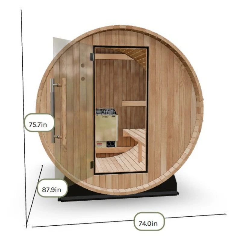 Almost Heaven Pinnacle 4 Person Standard Barrel Sauna - Image 27