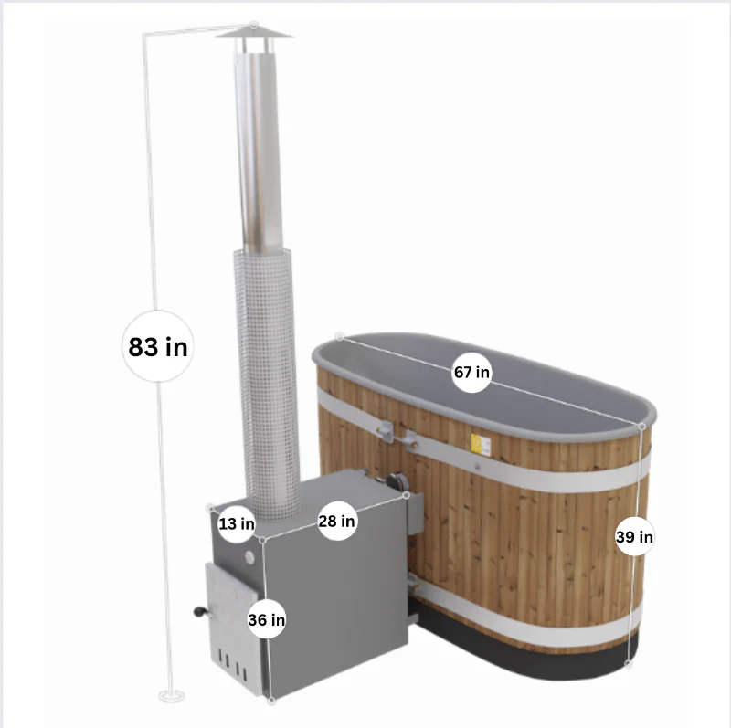 Almost Heaven Salem 2 Person Barrel Sauna & Almost Heaven Sindri 2 Person Wood Fired Hot Tub - Image 8