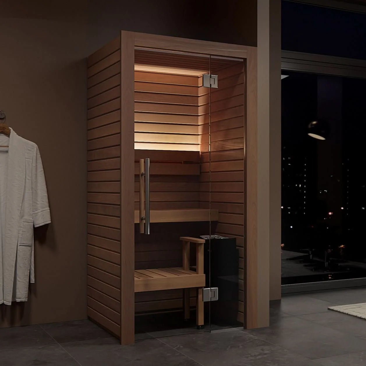 Auroom Cala Glass Mini Sauna Kit -Thermo-Aspen - Image 4