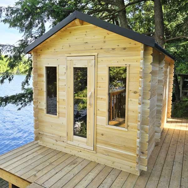 Dundalk LeisureCraft Canadian Timber Georgian 5-6 Person Cabin Sauna with Changeroom - Image 3