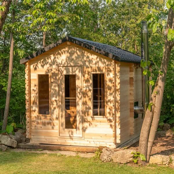 Dundalk LeisureCraft Canadian Timber Georgian 5-6 Person Cabin Sauna with Changeroom - Image 4