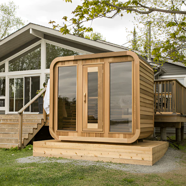 Dundalk LeisureCraft Clear Cedar Outdoor Luna Sauna - Image 4