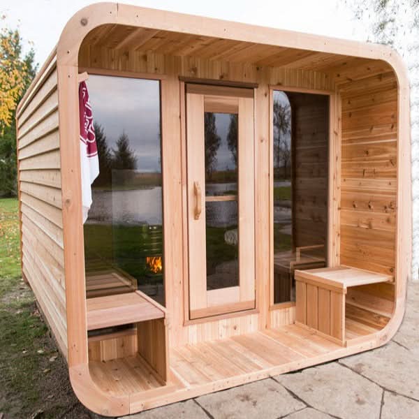 Dundalk Leisure Knotty Cedar Outdoor Luna Sauna - Image 5