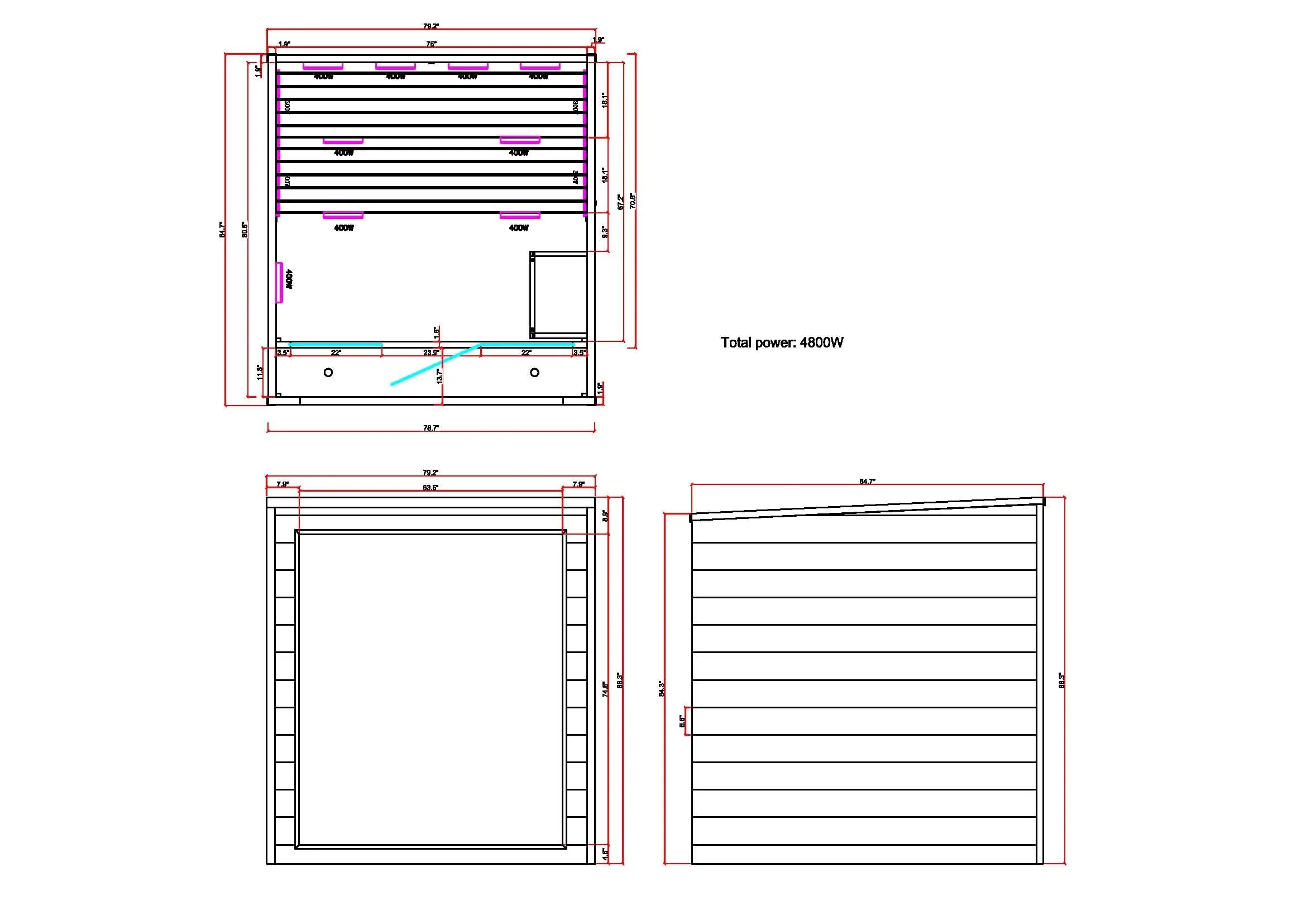 Golden Designs Karlstad 6 Person Outdoor-Indoor PureTech™ Hybrid Full Spectrum Sauna (GDI-8226-01) - Image 12