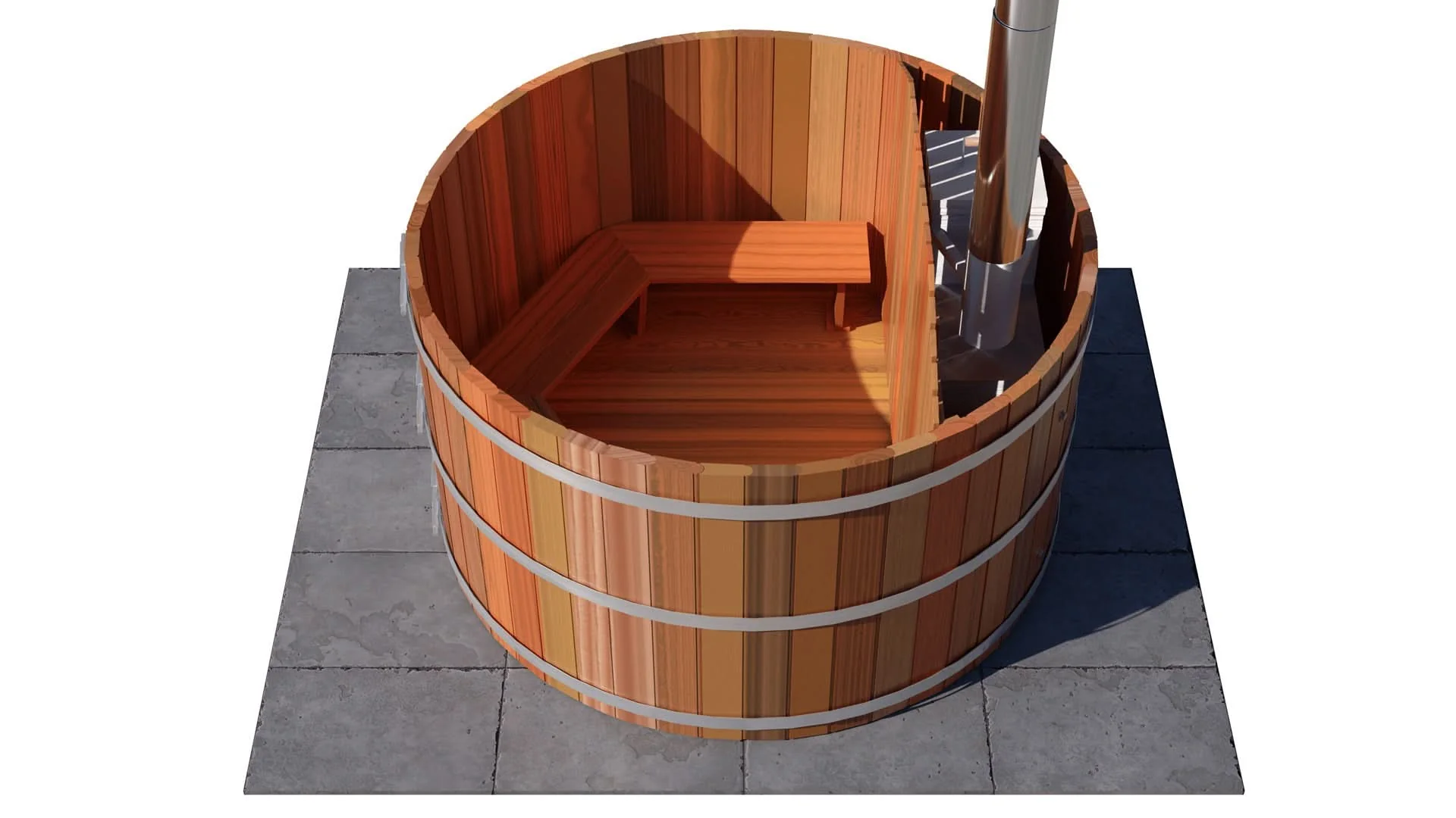 Northern Lights 4 Person Wood Fired Hot Tub - Interior Stove - Image 10