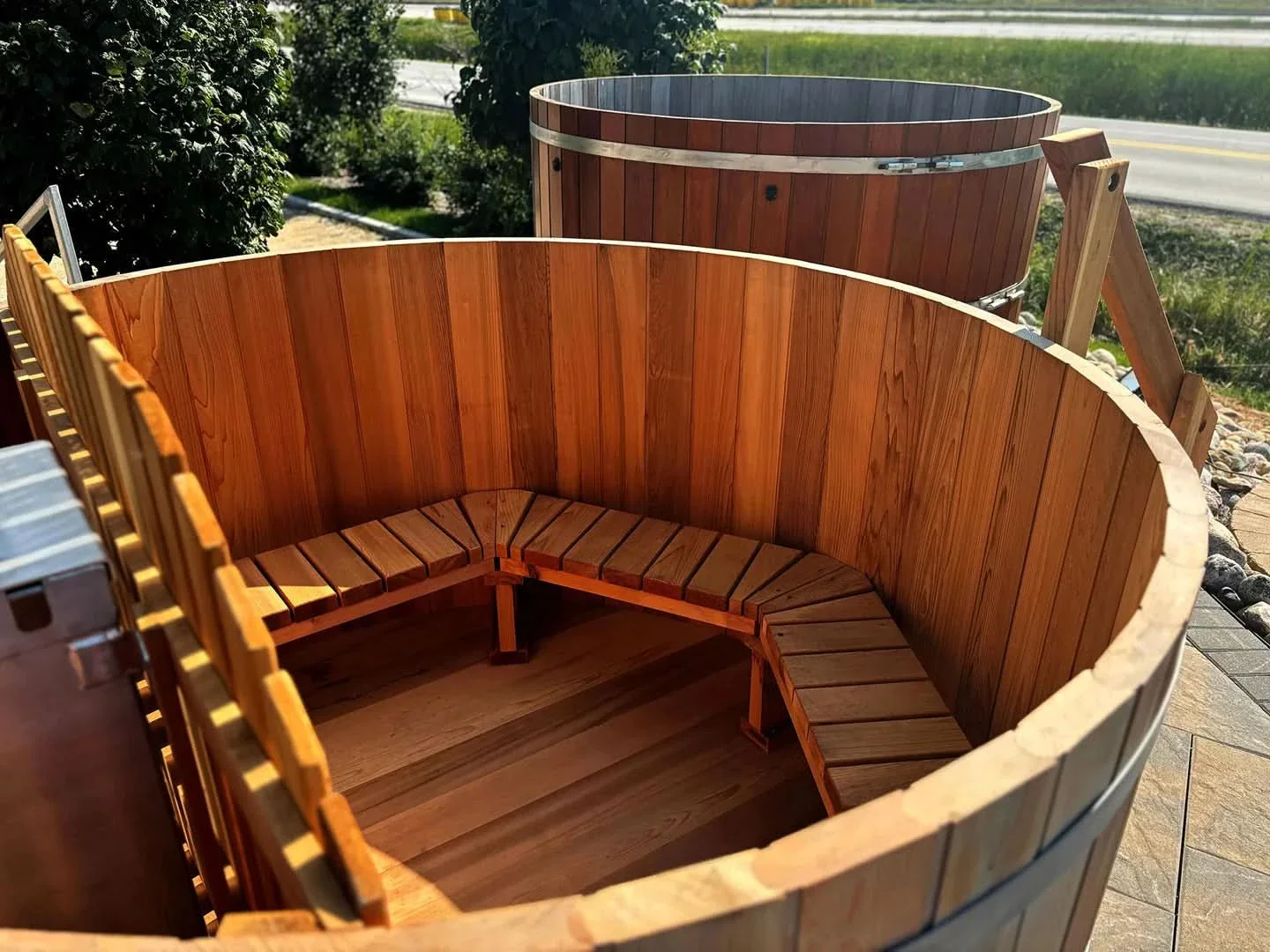 Northern Lights 4 Person Wood Fired Hot Tub - Interior Stove - Image 3