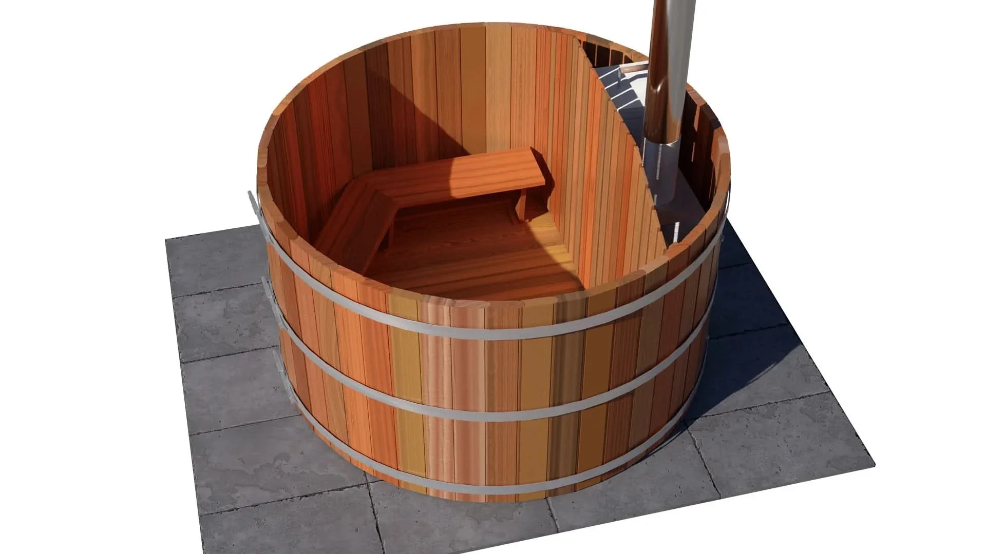 Northern Lights 4 Person Wood Fired Hot Tub - Interior Stove - Image 5