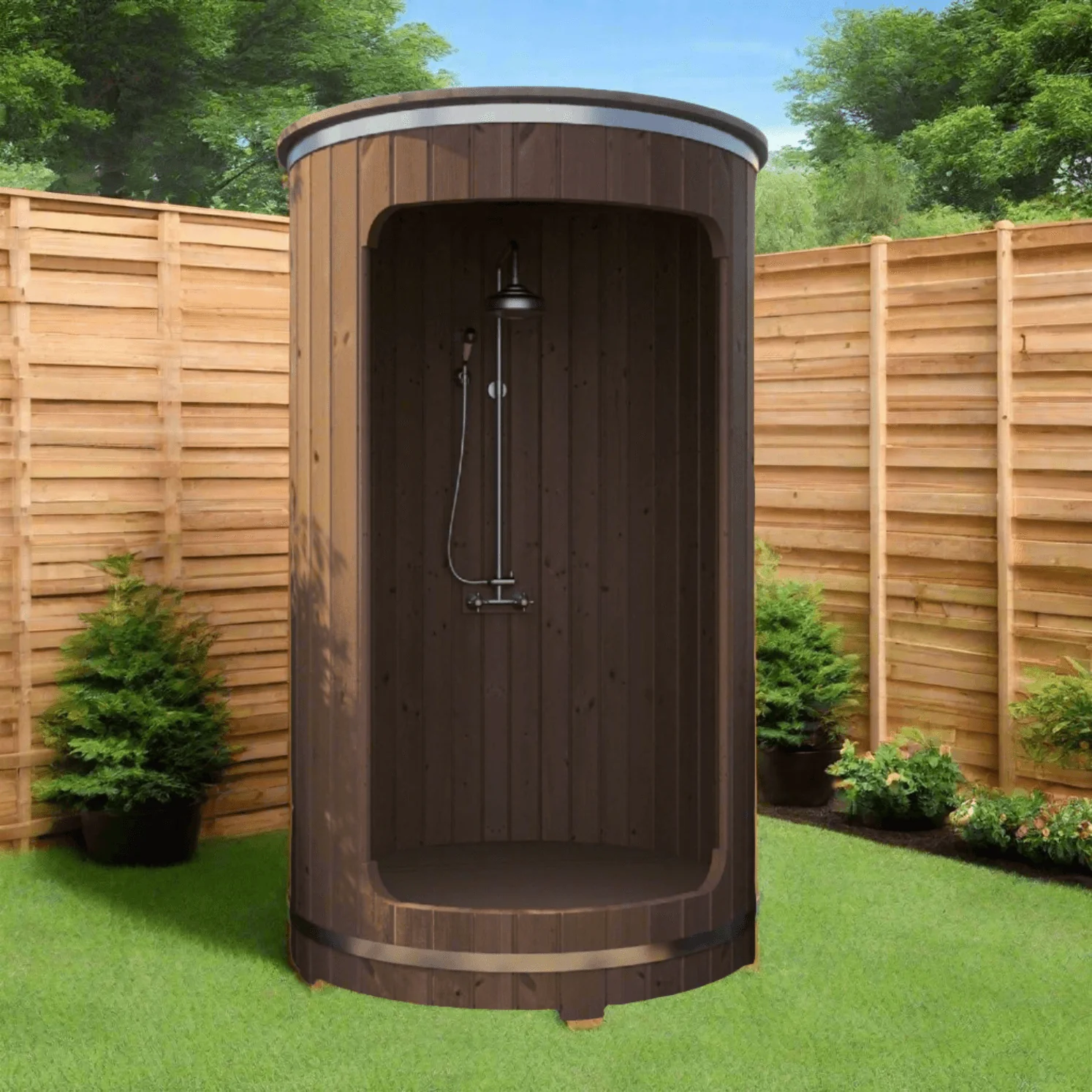 SaunaLife Model R3 Rain Series Outdoor Barrel Shower Kit - Image 3