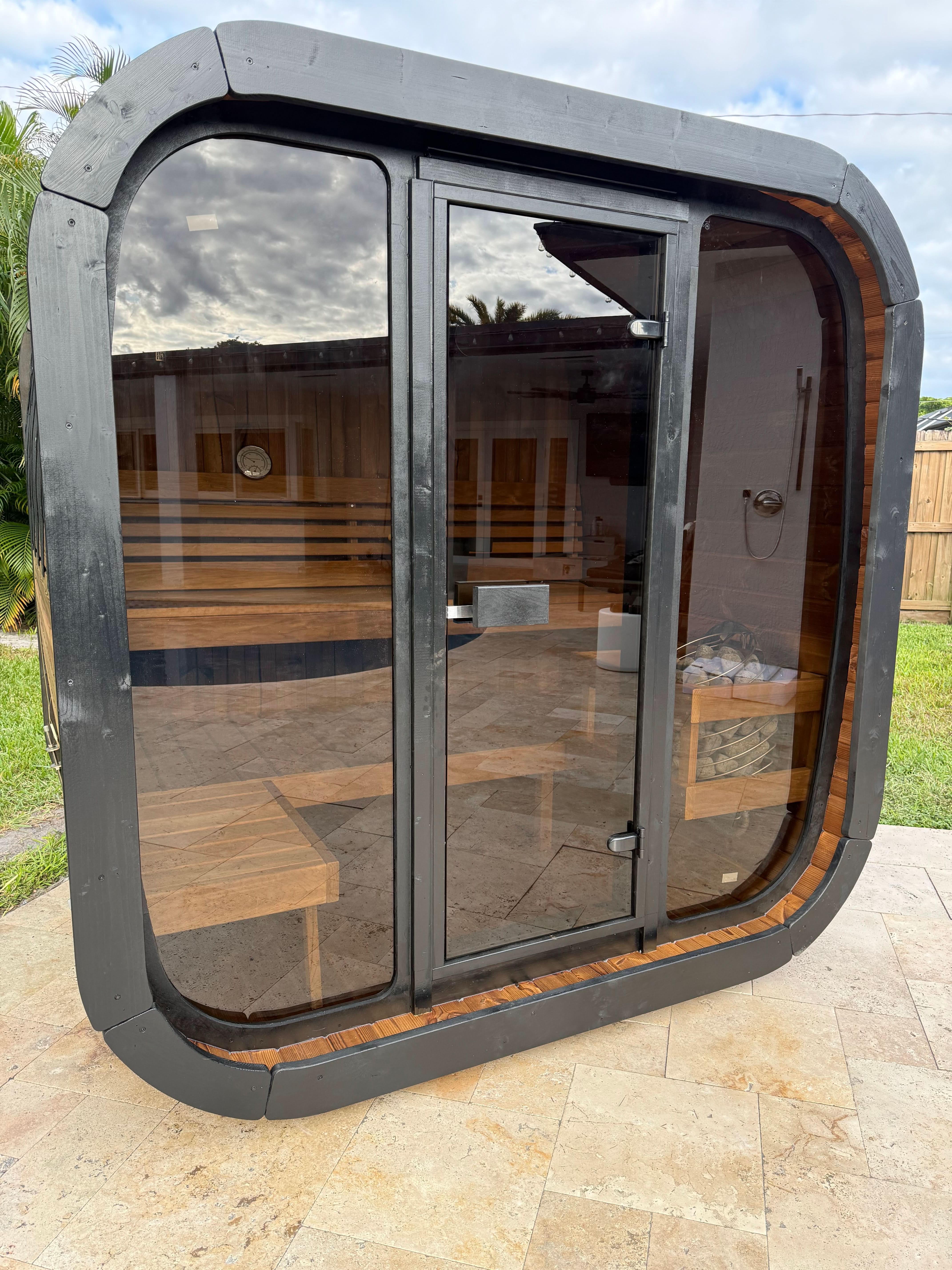 SaunaLife Model CL5G 4 Person Cube-Series Outdoor Sauna Kit - Image 4