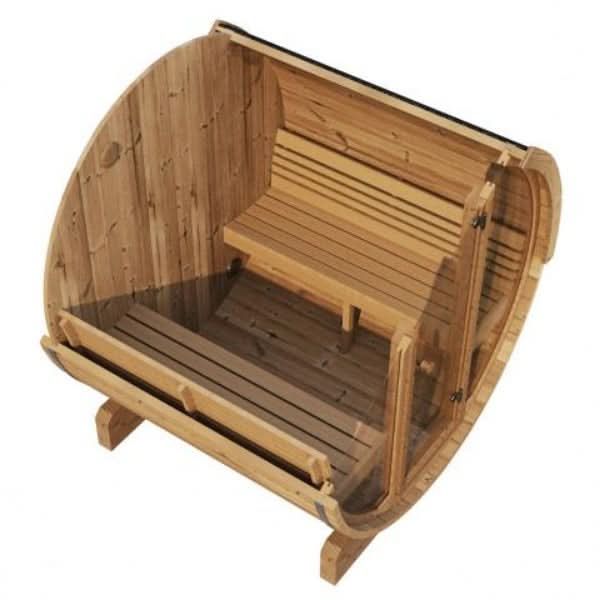 SaunaLife Model E7G 4 Person Barrel Sauna With Glass Front - Image 11