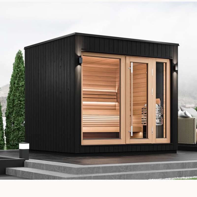 SaunaLife Model G7 6 Person Garden Series Pre-Assembled Outdoor Home Sauna - Image 3