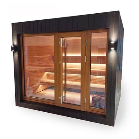SaunaLife Model G7 6 Person Garden Series Pre-Assembled Outdoor Home Sauna - Image 4