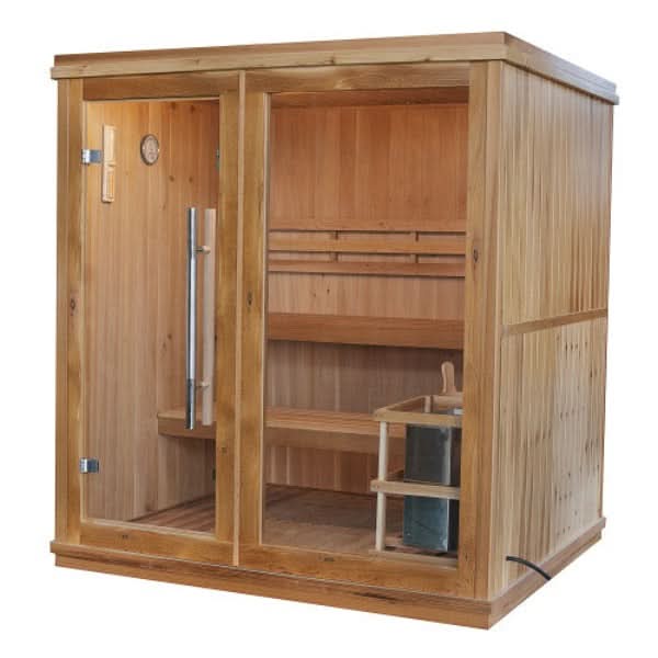 Sunray Charleston 4-Person Indoor Traditional Sauna Double Bench - Image 3